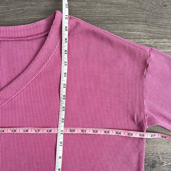 PILCRO Moira Waffle Knit Sweater Medium Oversized Slouchy Faded Pink Purple Boho - Picture 8 of 9